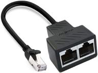 🔌 rj45 ethernet splitter 1 to 2 network adapter: enhance lan internet with super cat5/5e/6/7 connector, black logo