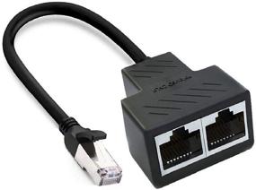 img 4 attached to 🔌 RJ45 Ethernet Splitter 1 to 2 Network Adapter: Enhance LAN Internet with Super Cat5/5e/6/7 Connector, Black