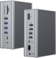 🔌 okx upgraded 16 in 1 quadruple display usb c docking station for usb-c laptops - 65w laptop charging, dual 4k hdmi, vga, 1gbps ethernet, 5gbps usb-c 3.0, sd/tf, usb-c gen2, 3.5mm audio&mic logo