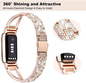 img 2 attached to 💎 Блеск в стиле: V-MORO совместимые с браслетами Fitbit Luxe - Браслет с блестками для фитнес-трекера и здоровья