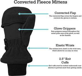 img 1 attached to 🧤 N'Ice Caps Kids Thinsulate Lined Winter Glove - Convertible Fingerless to Mitten for Extra Warmth