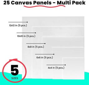 img 2 attached to Chalkola Paint Canvases: 25-Piece Square Canvas Panel Multipack - Various Sizes - 100% Cotton, Primed, Acid-Free Art Boards for Painting