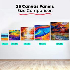 img 3 attached to Chalkola Paint Canvases: 25-Piece Square Canvas Panel Multipack - Various Sizes - 100% Cotton, Primed, Acid-Free Art Boards for Painting