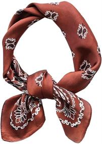 img 4 attached to 🧣 GUZOSJO Elegant Silk Feel Scarf - Versatile Medium Satin Hair Scarf & Stylish Bracelet Gift for Women - 27.5 × 27.5 inches