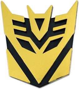 img 1 attached to 🤖 Gold Decepticon Auto Emblem - Transforming Auto Robot, 3 1/2'' Tall