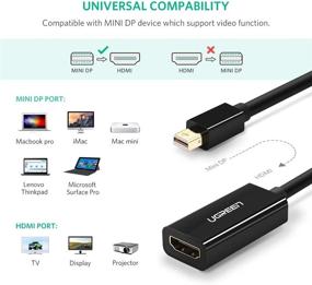 img 2 attached to Адаптер UGREEN Mini DisplayPort к HDMI для MacBook Pro, Surface Pro, Chromebook - конвертер Thunderbolt 2.0 к HDMI для женского разъема.