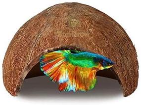 img 1 attached to 🐠 SunGrow Betta Fish Coconut Shell Cave: Enhanced Habitat for Breeding, Resting, and Relaxation, with Soft-Textured Smooth Edges