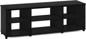 img 4 attached to 📺 FURINNO Montale TV Stand - Stylish & Spacious Shelves for 65-Inch Screens in Black Oak