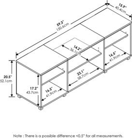 img 3 attached to 📺 FURINNO Montale TV Stand - Stylish & Spacious Shelves for 65-Inch Screens in Black Oak