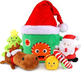 img 4 attached to My First Baby Christmas Toys: teytoy 6-Piece Santa's Christmas Gift Playset for Infants - Ideal Christmas Decoration, Kids Party Favors for Boys and Girls