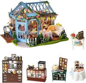 img 4 attached to MAGQOO Wooden Dollhouse Furniture Set