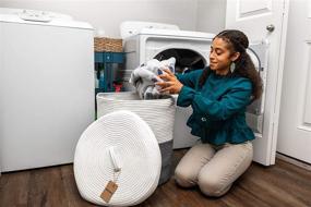 img 1 attached to 🧺 Gray & White Large Laundry Basket with Lid: Stylish Woven Storage for Blankets, Clothes, Toys, and More