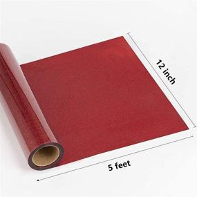 img 3 attached to JUWAIre Glitter Heat Transfer Vinyl - Red Iron On Vinyl Roll, 12inx5ft, Compatible with Silhouette Cameo, Easy to Cut & Press Glitter HTV Vinyl