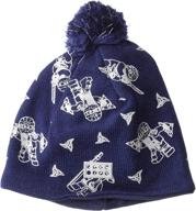 🧢 lego wear boys kid's fleece-lined wool knit printed hat with reflective pom pom & detail: warm and stylish headwear for boys logo