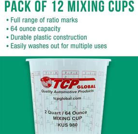 img 1 attached to 🎨 Custom Shop - Pack of 12-64 Oz. Graduated Paint Mixing Cups (2 Quart) - Cups with Calibrated Mixing Ratios - 80-Fluid Ounce Capacity for Epoxy Resin