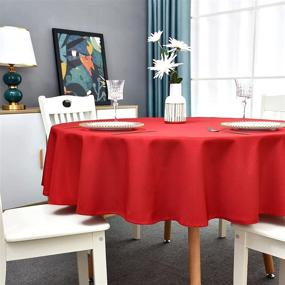 img 3 attached to 🌊 Romanstile Waterproof Tablecloth: Durable Polyester + Water Resistance