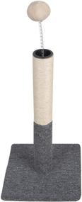 img 1 attached to 🐱 Dimaka Cat Scratching Carpet Post: Top Tease Toy Ball, Sisal Pole & Carpet Covered Base for Vertical Scratch & Full Stretch