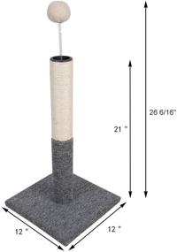 img 2 attached to 🐱 Dimaka Cat Scratching Carpet Post: Top Tease Toy Ball, Sisal Pole & Carpet Covered Base for Vertical Scratch & Full Stretch