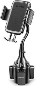 img 4 attached to [Enhanced] TOPGO Car Cup Phone Holder - Universal Adjustable Gooseneck Cradle Mount for Cell Phone iPhone, Samsung, LG - Silver