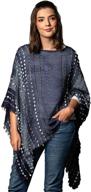 🧣 navy blue textured polyester pashmina shawl poncho - one size fits most logo