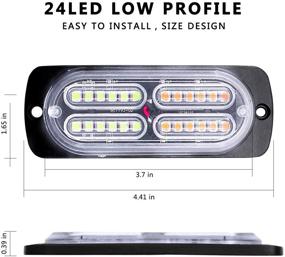 img 1 attached to 🚨 Ultra Slim Sync LED Warning Lights for Cars & Trucks - 4pcs Emergency Caution Hazard Construction with Main Control Box - Surface Mount (White Amber)