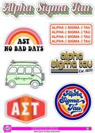 🎉 retro-themed sticker sheet by alpha sigma tau logo