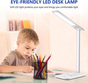 img 3 attached to 🎁 GSBLUNIE LED Desk Lamp with Wireless Charger and USB Charging Port, Dimmable and Eye-Caring Office Table Lamp with Touch Control, 3 Lighting Modes and 6 Brightness Levels - Perfect Christmas Gift for Studying