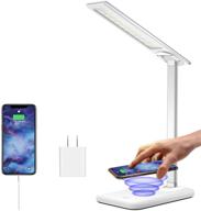 🎁 gsblunie led desk lamp with wireless charger and usb charging port, dimmable and eye-caring office table lamp with touch control, 3 lighting modes and 6 brightness levels - perfect christmas gift for studying логотип