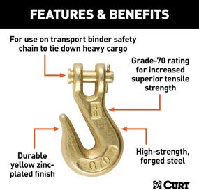 img 1 attached to 🔗 CURT 81438 3/8-Inch Forged Steel Clevis Grab Hook, 6,600 lb Work Load, 1/2-Inch Pin for Enhanced SEO