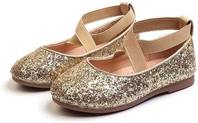 img 4 attached to Glitter Ballet Flats for Girls - Ballerina Mary Jane Shoes, Perfect for Princess Wedding Dresses - YIBLBOX