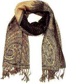 img 2 attached to 🌸 Paisley Jacquard Double Layer Pashmina - Women's Accessories for Scarves & Wraps