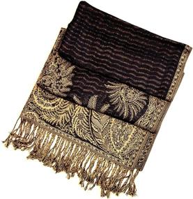 img 3 attached to 🌸 Paisley Jacquard Double Layer Pashmina - Women's Accessories for Scarves & Wraps