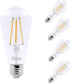 img 4 attached to 💡 Vintage Style LED Edison Light Bulbs - 60W Equivalent Decorative Incandescent Bulb w/ E26 Base - ST58