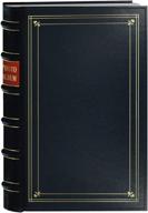 📷 pioneer photo 204-pocket ring bound navy blue leather album: organize & showcase 4x6 prints with gold accents logo