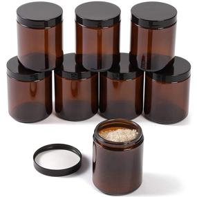 img 4 attached to 🏺 8 oz Amber Glass Jars - Pack of 8 for Improved SEO