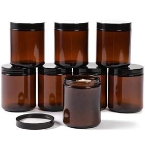 img 1 attached to 🏺 8 oz Amber Glass Jars - Pack of 8 for Improved SEO