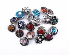 img 3 attached to 📿 Honbay 20pcs 7/16 Inch Assorted Rhinestone Snaps Chunky Press Buttons for Ginger Jewelry Making