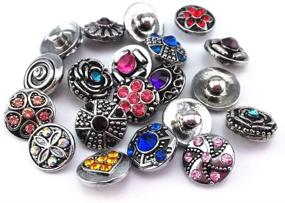 img 1 attached to 📿 Honbay 20pcs 7/16 Inch Assorted Rhinestone Snaps Chunky Press Buttons for Ginger Jewelry Making