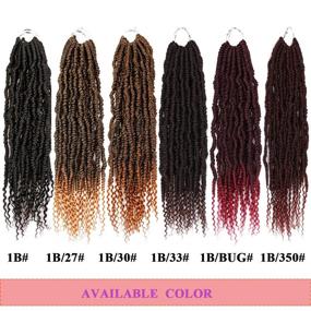 img 1 attached to 🔥 10 Inch Bomb Twist Crochet Braiding Hair Extensions: 6 Packs of Pre-looped Spring Bomb Twist Hair for Women (1b#)