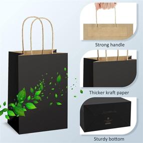 img 2 attached to 🛍️ Thicken Retail Bags - UCGOU Black Kraft Paper Gift Bags with Handles, Mixed Size 75 PCS Total - 25 PCS Each Shopping Bag 100% Recyclable Boutique, 5.25x3.75x8 & 8x4.25x10.5 & 10x5x13 Inches