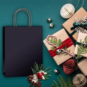 img 1 attached to 🛍️ Thicken Retail Bags - UCGOU Black Kraft Paper Gift Bags with Handles, Mixed Size 75 PCS Total - 25 PCS Each Shopping Bag 100% Recyclable Boutique, 5.25x3.75x8 & 8x4.25x10.5 & 10x5x13 Inches