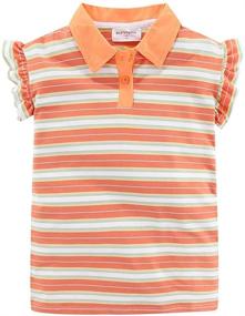 img 4 attached to 👗 Mud Kingdom Little Girls Polo Dresses: Stylish Turn Down Collar, Short Sleeve Stripe Collection