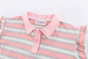 img 2 attached to 👗 Mud Kingdom Little Girls Polo Dresses: Stylish Turn Down Collar, Short Sleeve Stripe Collection