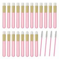 🧼 ahier 24 pcs lash shampoo brushes set: deep clean eyelash extensions, remove blackheads and cleanse pores with 20 cleaning brushes - includes 4 eyelash brushes - pink logo