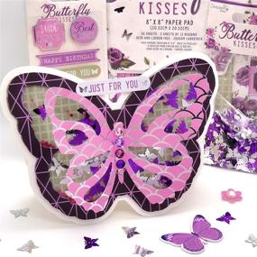 img 1 attached to 🦋 Dovecraft Premium Butterfly Kisses FSC 8x8 Paper Pack - Multicolored, One Size