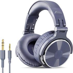 img 4 attached to OneOdio Over Ear Headphone, Wired Bass Headsets with 50mm Driver, Lightweight Foldable Headphones with Share Port, Mic, for Recording, Monitoring, Mixing, Podcast, Guitar, PC, TV (Light Blue)