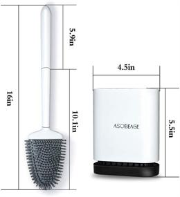 img 3 attached to 🚽 ASOBEAGE Silicone Toilet Brush with No-Slip Long Plastic Handle and Flexible Bristles - Deep Cleaning Toilet Brush with Quick Drying Holder Set for Bathroom Toilet (White)