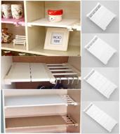 🛏️ space saving adjustable closet organizer storage shelf wall mounted kitchen rack in white, length: 11.81 - 15.74 inch (30-40cm), width: 9.44inch (24cm), decorative shelves for wardrobe & cabinets logo