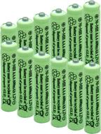 high-capacity baobian aaa solar batteries - 600mah, 1.2v nimh, rechargeable for solar lights, lamps, garden - green (12 pcs) логотип