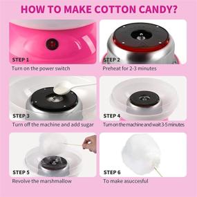 img 1 attached to 🍭 NODEMASH Cotton Candy Machine - Portable 500W with Splash-Proof Plate - Efficient Electric Heating - Includes 20 Candy Cones & Sugar Scoop - Ideal for Home Kids Birthday Family Party